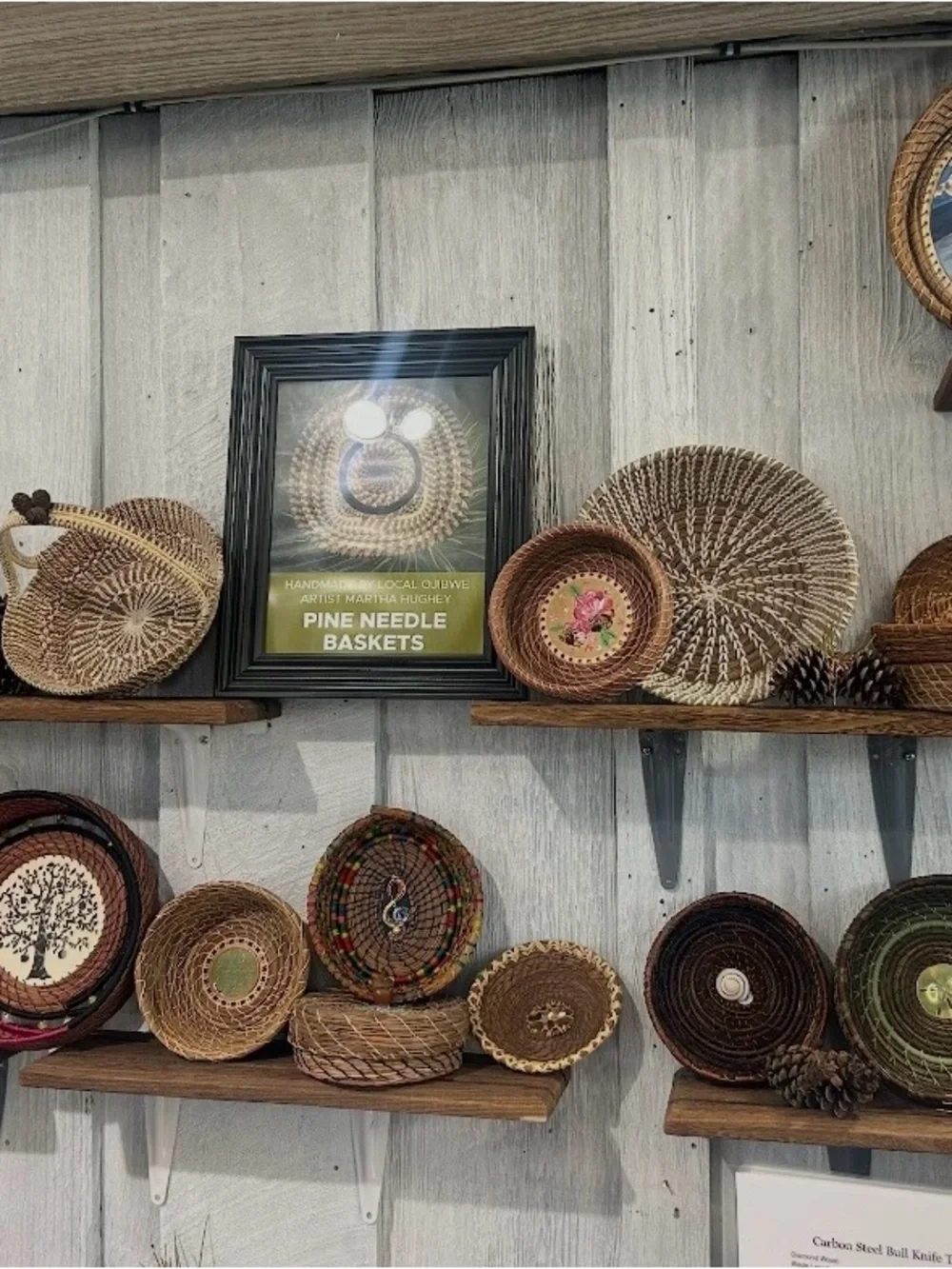 Handwoven Pine Needle Basket - Natural Brown
